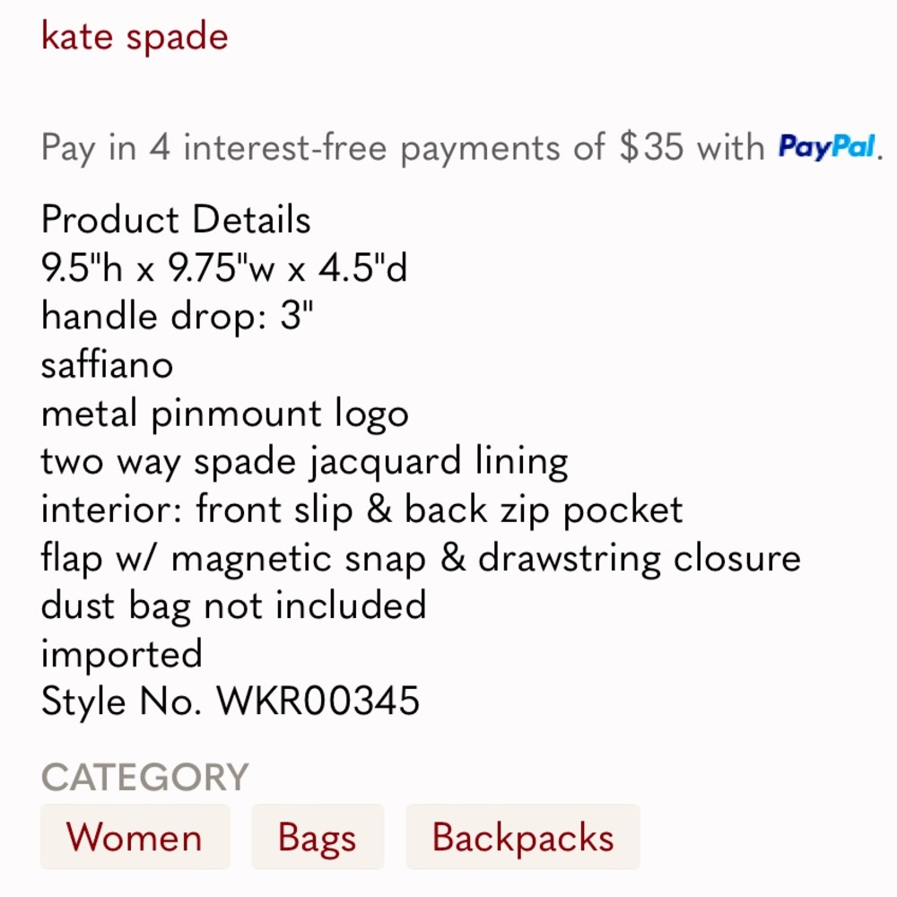 Kate Spade LIZZIE Medium Flap Backpack - Picture 8 of 10